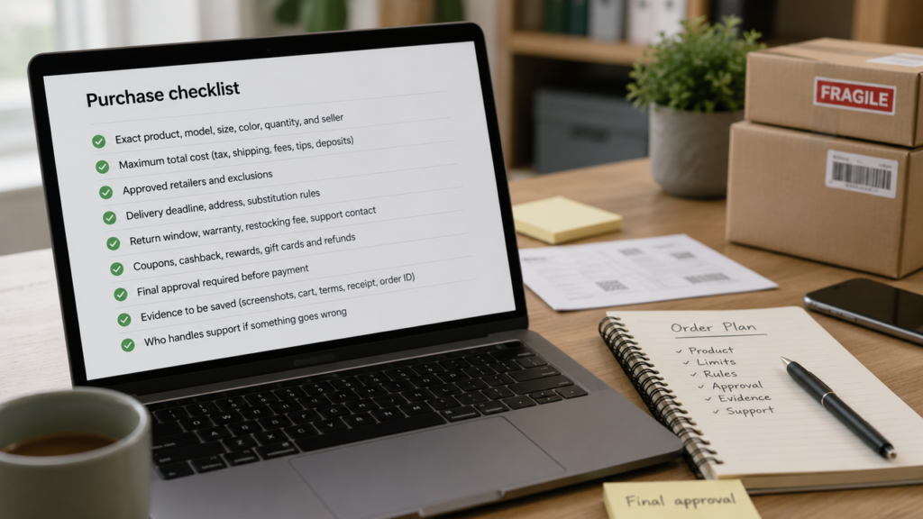 A structured compliance list outlining agentic commerce autonomous shopping ai 2026 use cases and safety rules.