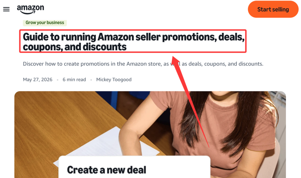Official Amazon documentation detailing seller promotions, discounts, and marketing strategies for stores.